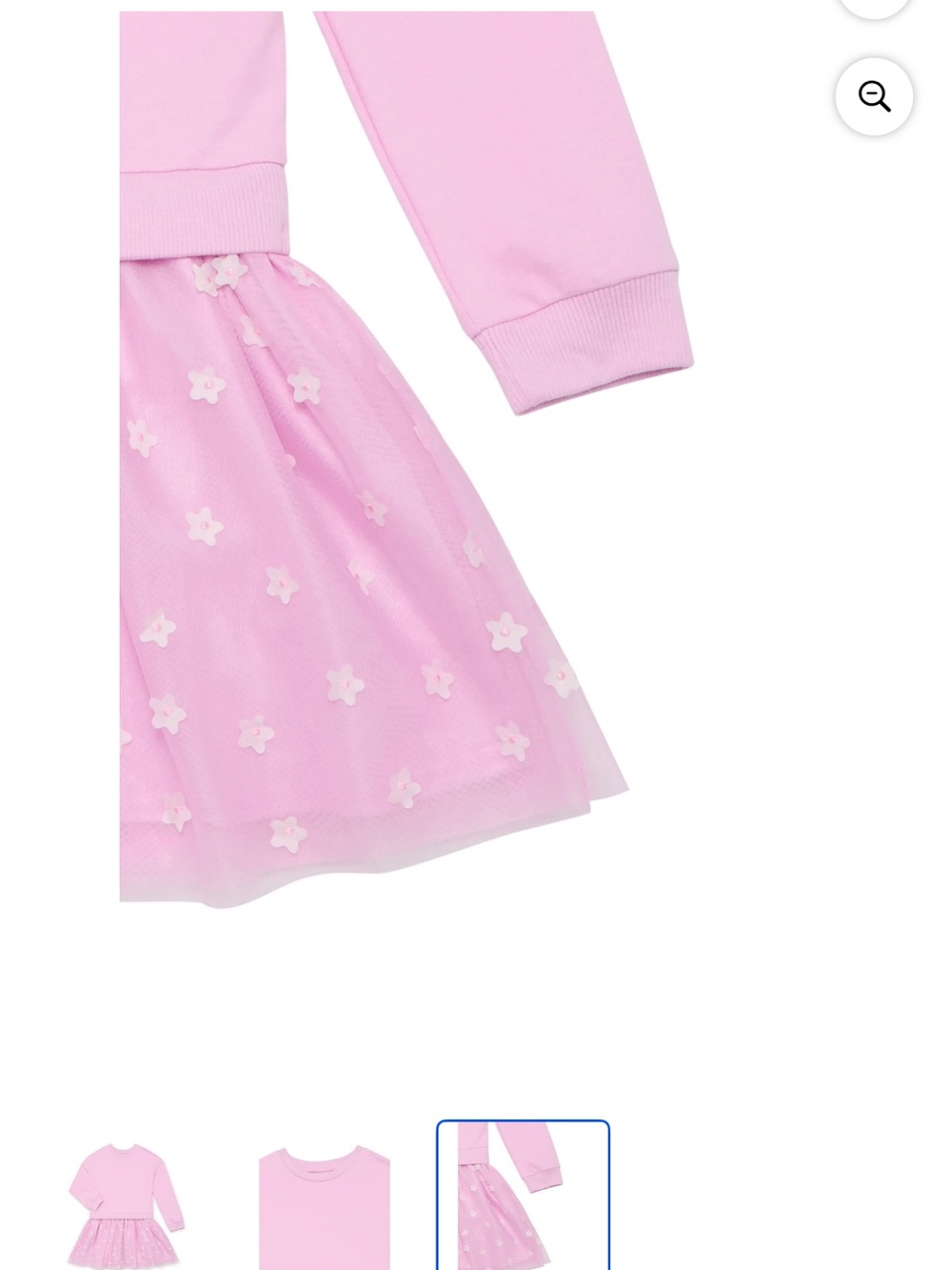 Pink Tulle Flower Appliqué Dress